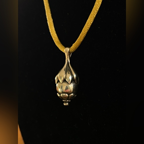 Georg Jensen Silver Pendant Acorn Necklace on a 30” Cord. 925S silver. Marked. - Picture 5 of 5